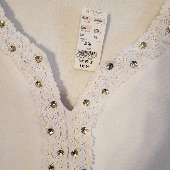 Brunswick Square Women's Knit Top, White, XL - Picture 3 of 5